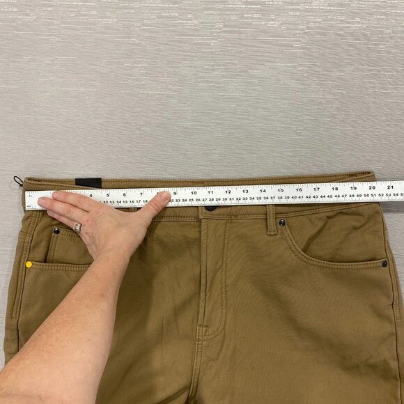 CAT Caterpillar Work Pants Mens 40 x 30 Brown Canvas Fleece Lined Insulated DIRT - Picture 9 of 14